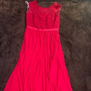 apple red bridesmaid dress
